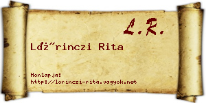 Lőrinczi Rita névjegykártya